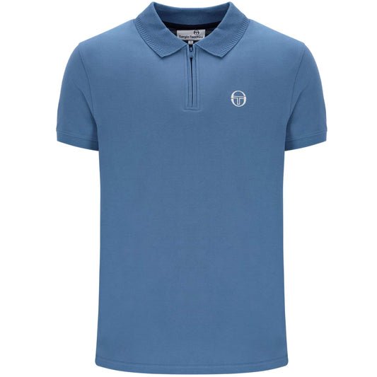 Sergio Tacchini Briggs Zip Neck Polo Shirt Coronet Blue - RD1 Clothing