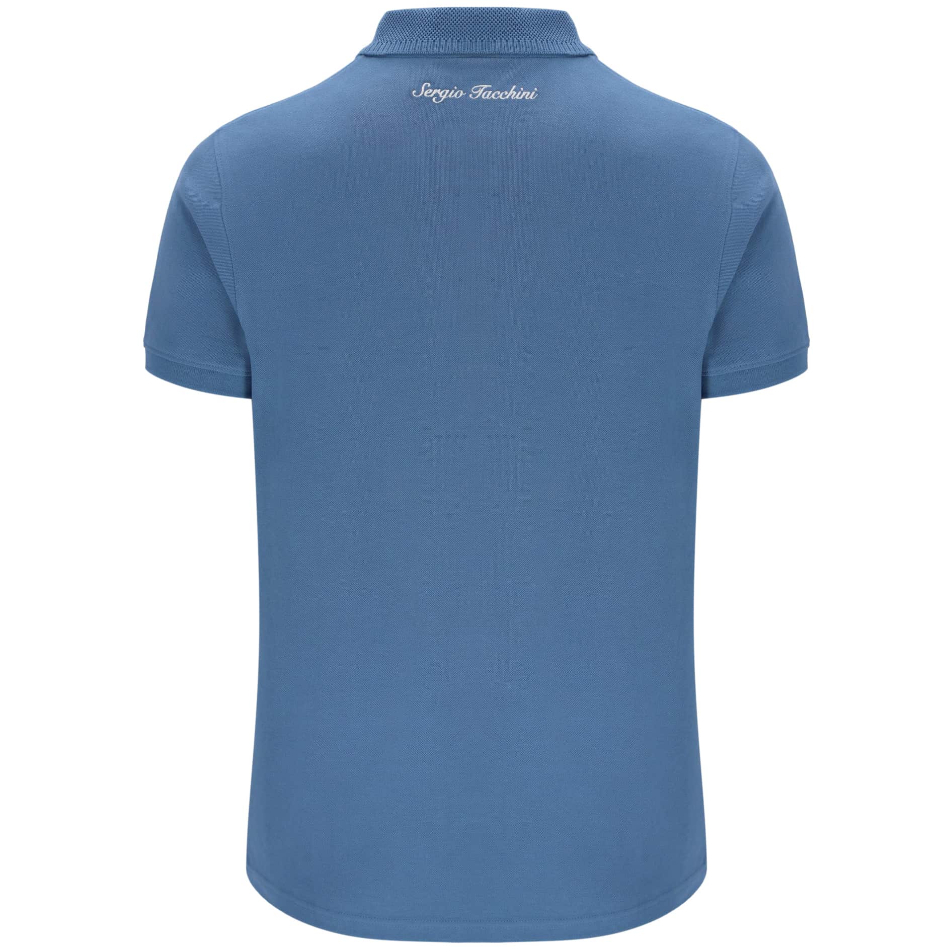 Sergio Tacchini Briggs Zip Neck Polo Shirt Coronet Blue - RD1 Clothing