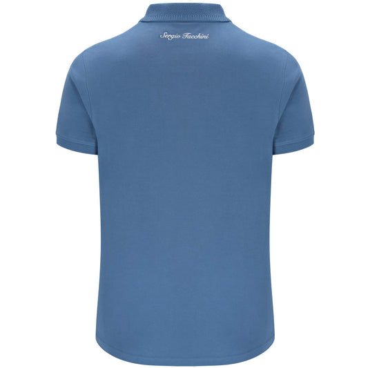 Sergio Tacchini Briggs Zip Neck Polo Shirt Coronet Blue - RD1 Clothing