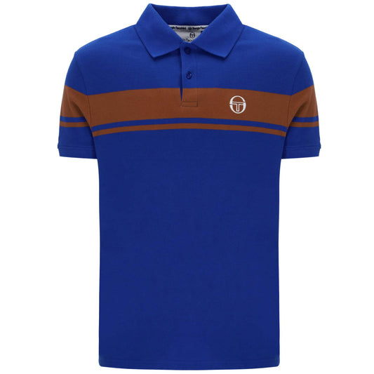 Sergio Tacchini Young Line Polo Shirt Nautical Blue/Mocha Bisque - RD1 Clothing
