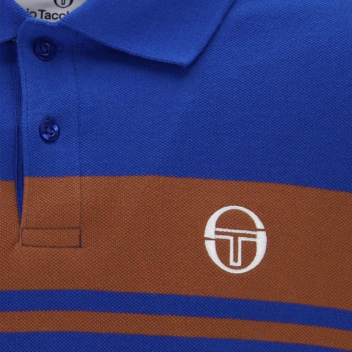 Sergio Tacchini Young Line Polo Shirt Nautical Blue/Mocha Bisque - RD1 Clothing