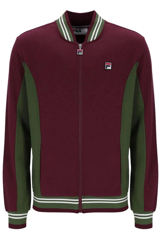 Fila Settanta Baseball Track Jacket In Claret/green - RD1 Clothing
