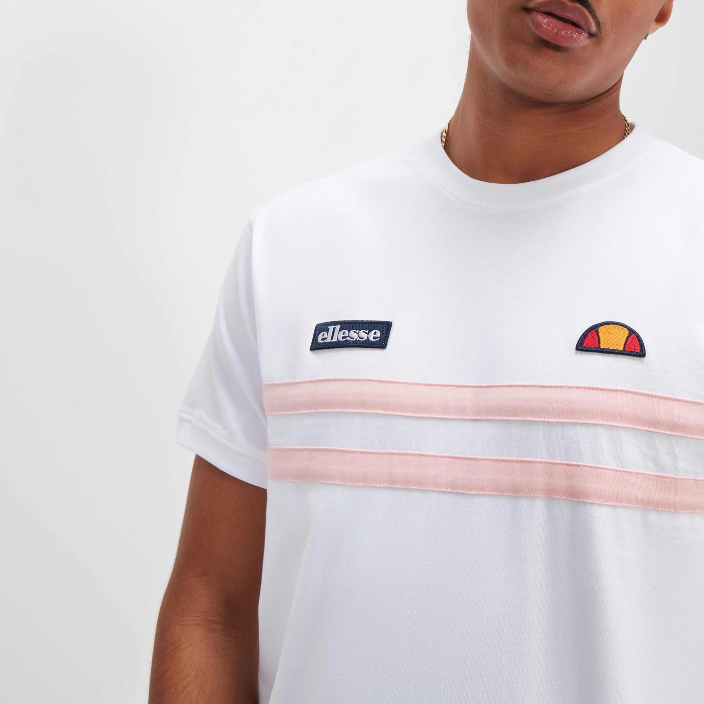 Ellesse Venire Tee In Optic White/Light Pink