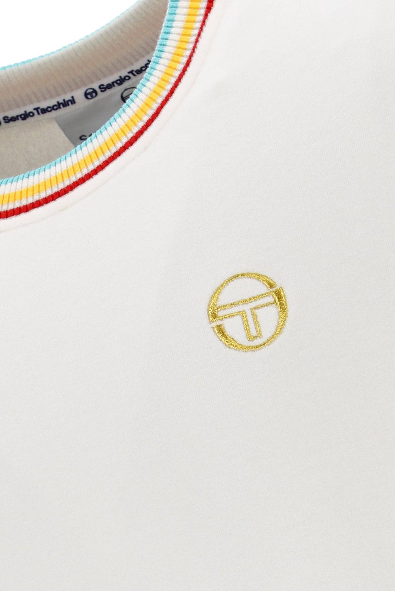 Sergio Tacchini Slice Velour T-shirt in Gardenia/Gold - RD1 Clothing