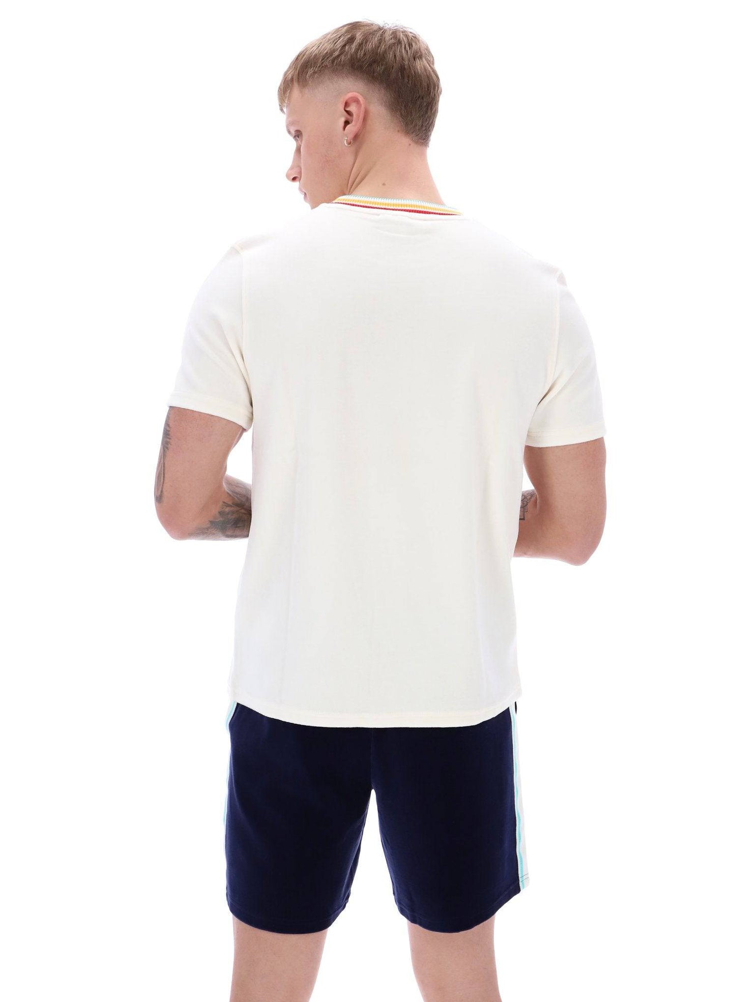 Sergio Tacchini Slice Velour T-shirt in Gardenia/Gold - RD1 Clothing