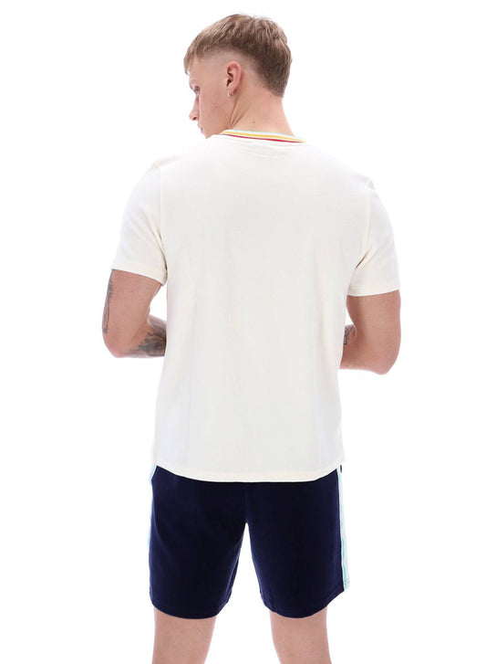 Sergio Tacchini Slice Velour T-shirt in Gardenia/Gold - RD1 Clothing