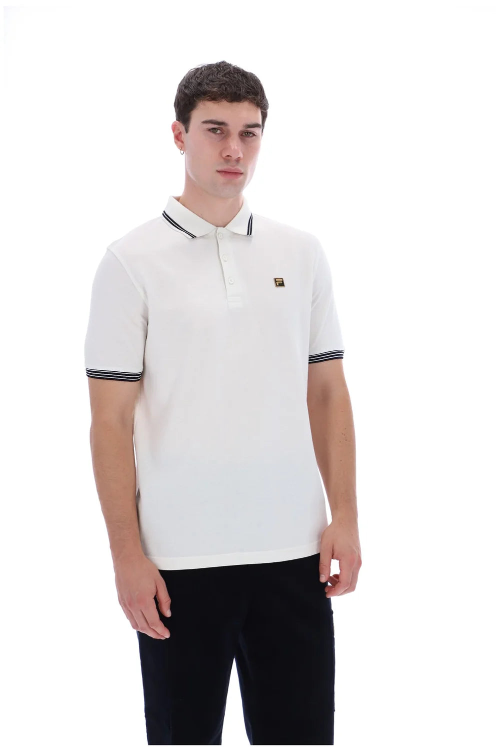 Fila Gold Soren Polo With Tipping in White