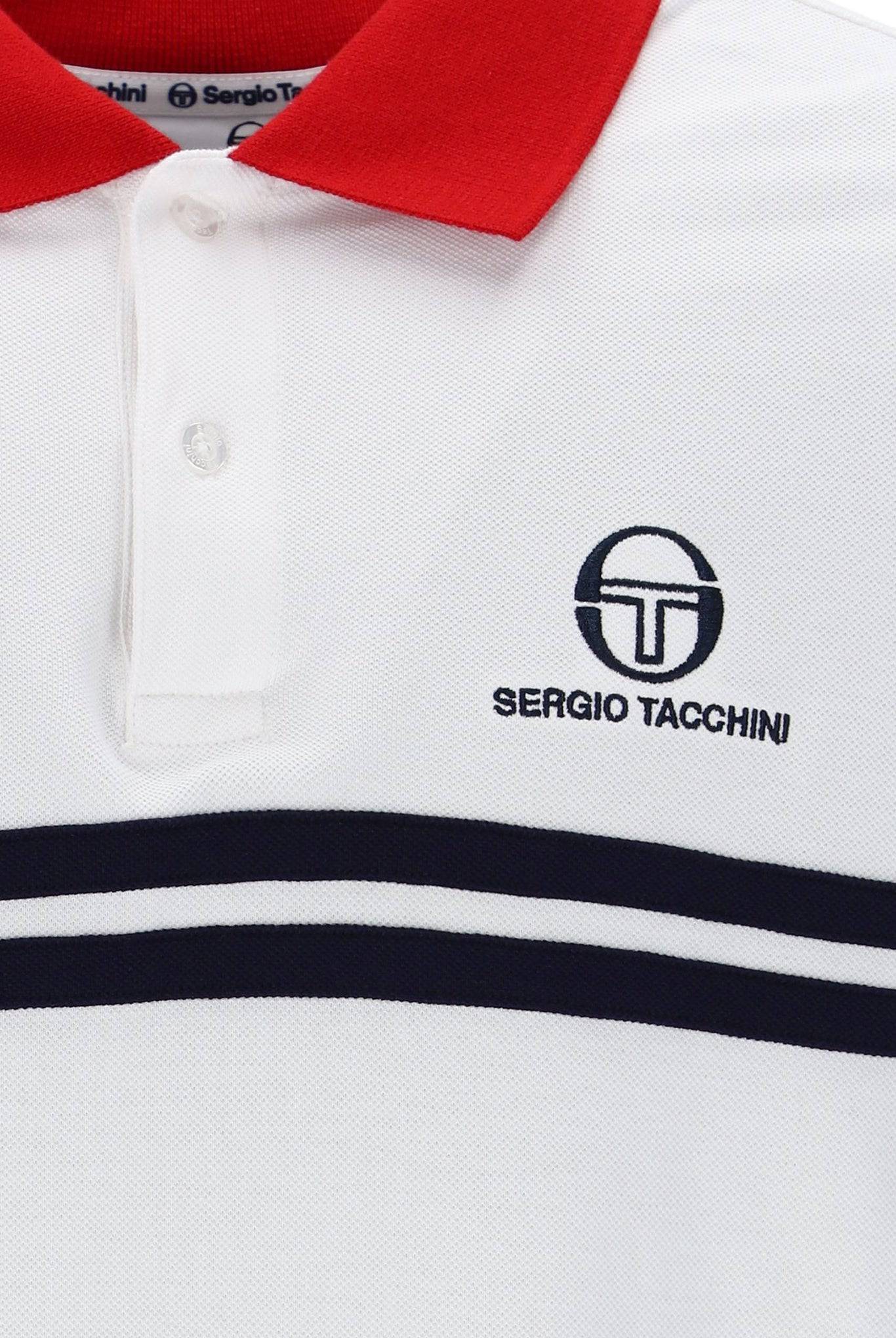 Sergio Tacchini Supermac Polo In White/Adrenaline Rush - RD1 Clothing