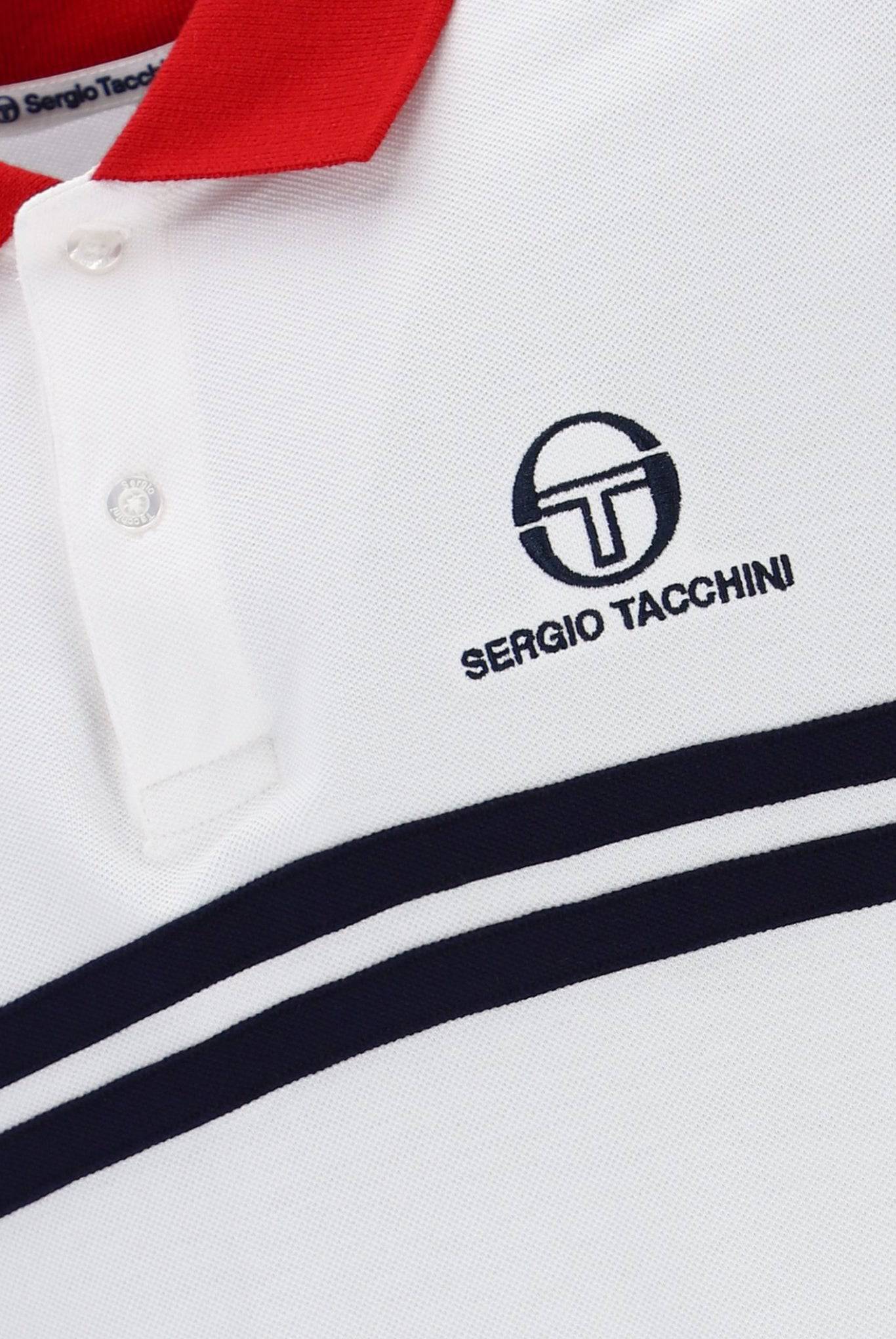 Sergio Tacchini Supermac Polo In White/Adrenaline Rush - RD1 Clothing