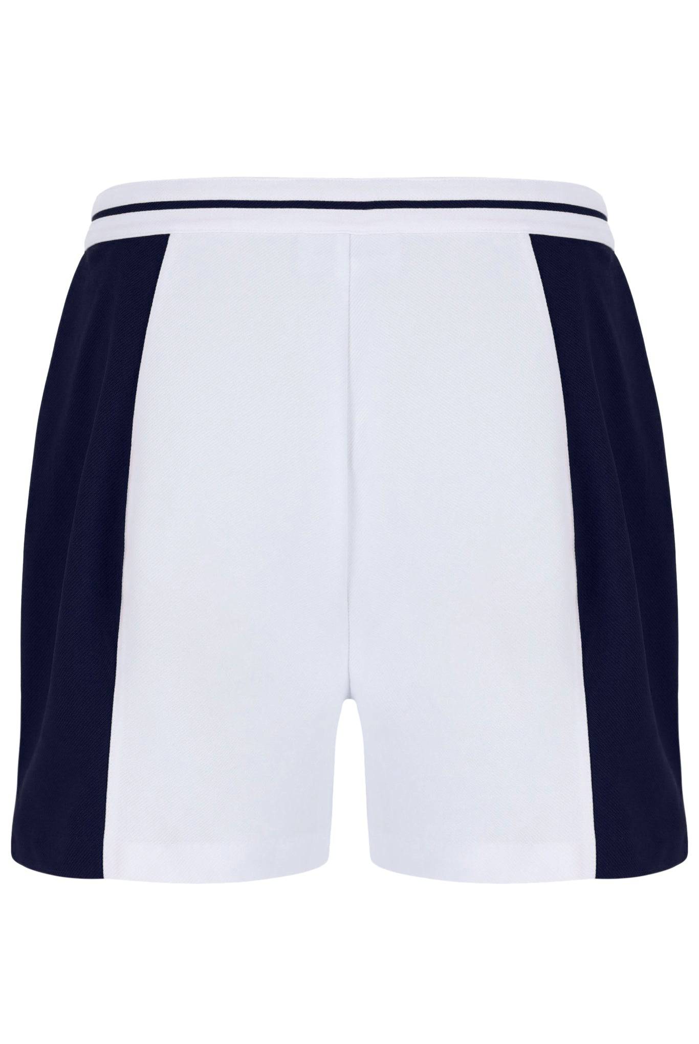 Sergio Tacchini Supermac Jogger Sweat Short In White/Maritime Blue - RD1 Clothing