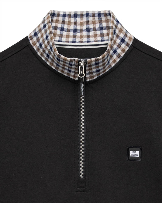 Weekend Offender Henson Quarter Zip Sweatshirt Black - RD1 Clothing