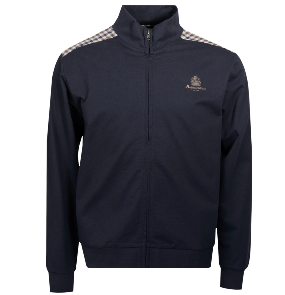 Aquascutum Full Zip Mockneck Club Check