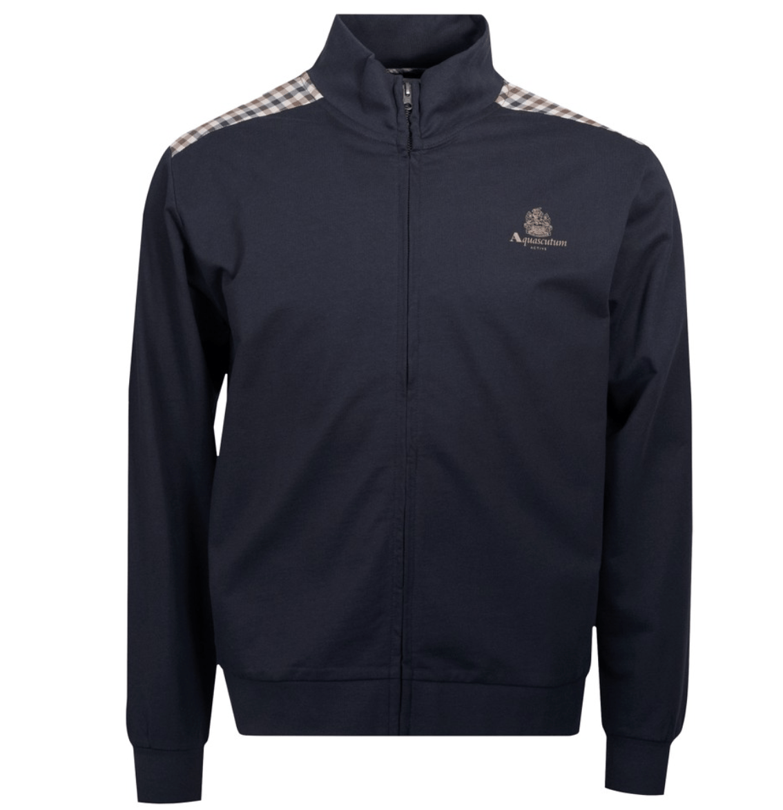 Aquascutum Full Zip Mockneck Club Check - RD1 Clothing