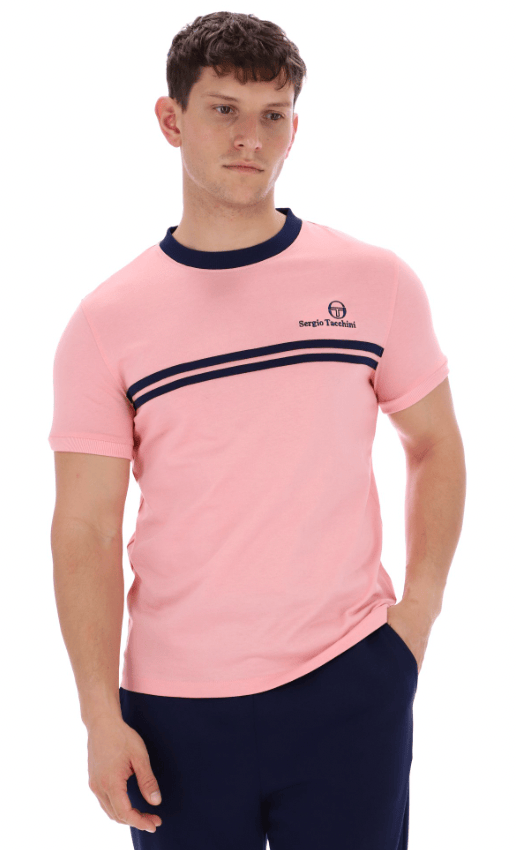 Sergio Tacchini Supermac T-Shirt Quartz Pink/Maritime Blue - RD1 Clothing