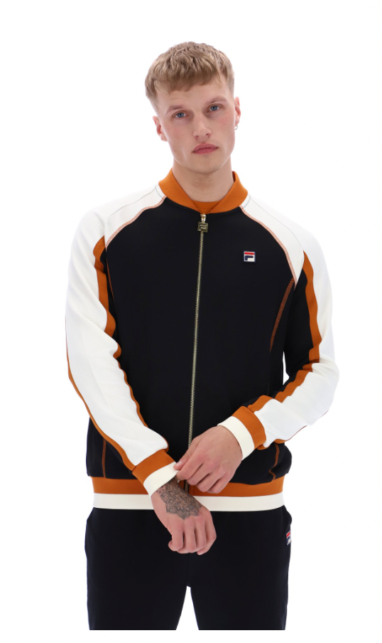 Fila Eliot Flat Lock Detail Track Top Black/Gardenia/Pumpkin Spice - RD1 Clothing