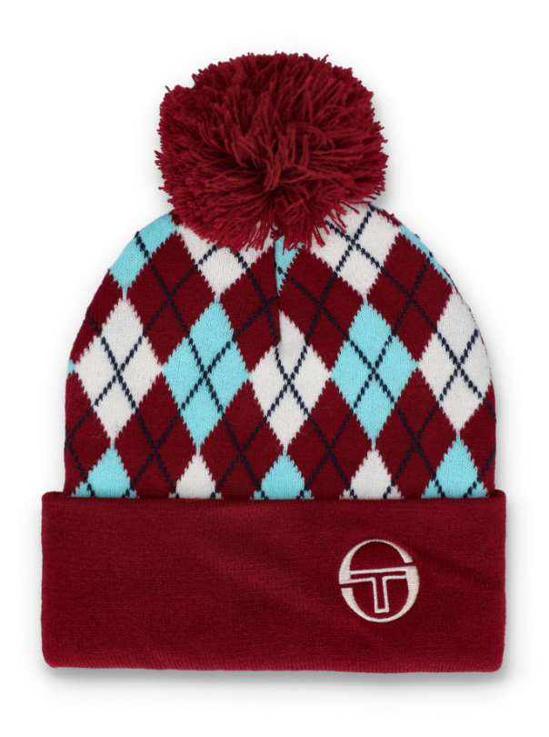 Sergio Tacchini Hamilton Beanie Hat Rhubarb/Gardenia/Aruba Blue - RD1 Clothing