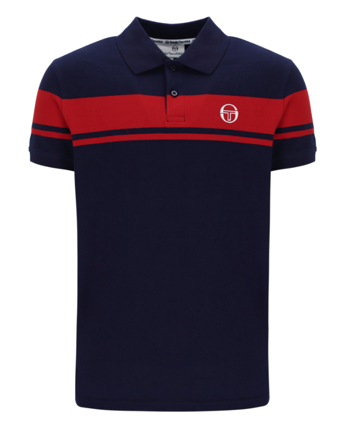 Sergio Tacchini Young Line Polo Shirt Maritime Blue/Adrenaline Rush