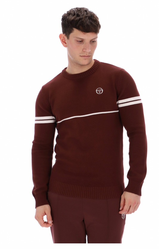 Sergio Tacchini Orion Knitted Jumper Bitter Chocolate/Gardenia - RD1 Clothing