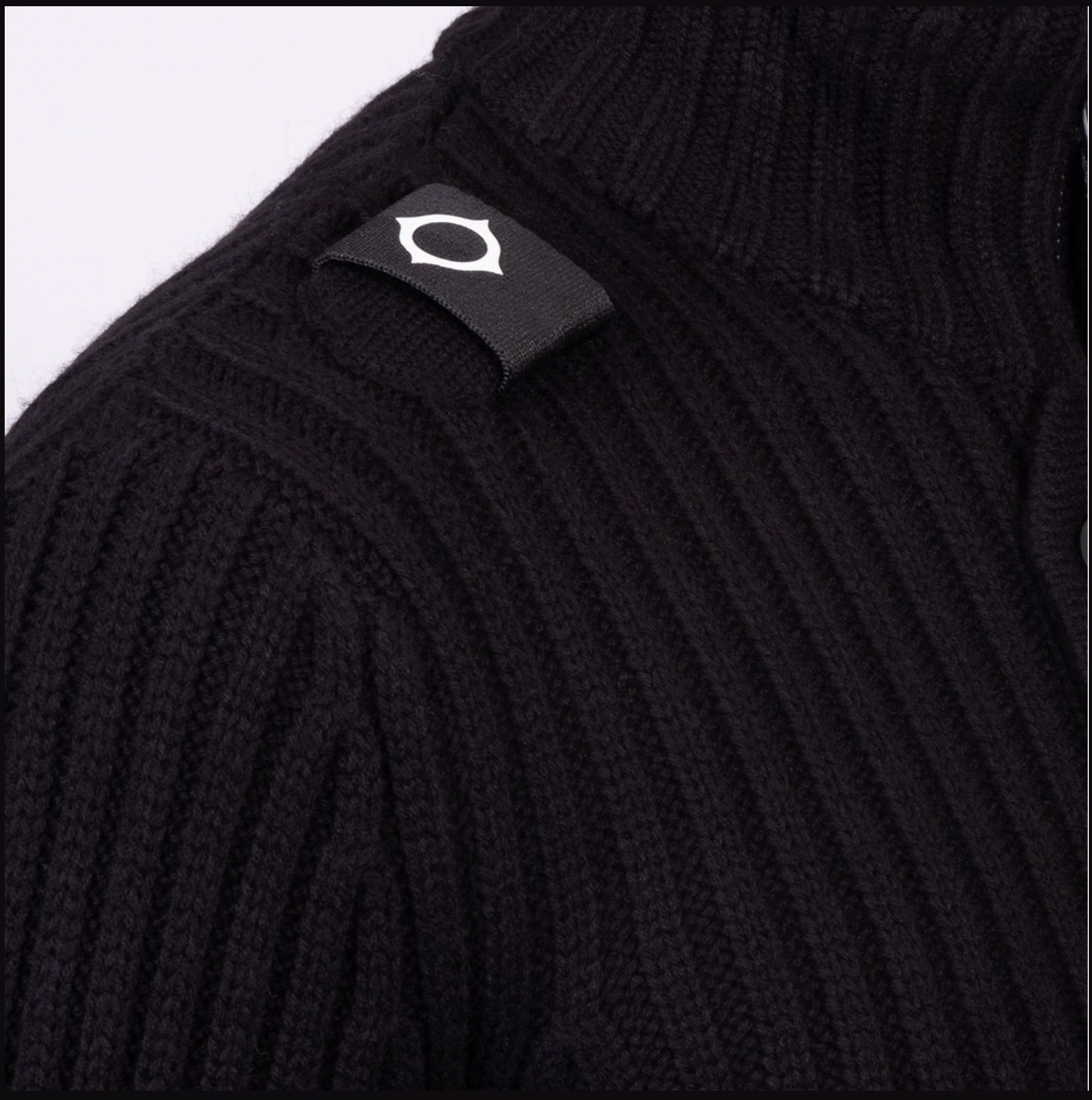 MA.STRUM Glaze Full Zip Knitted Jumper Black