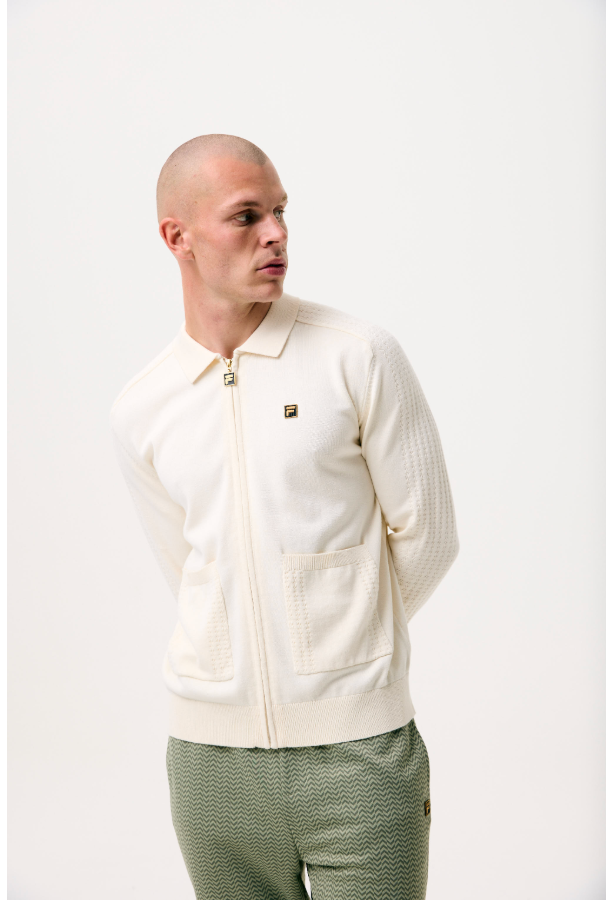 Fila Gold Teddy Knitted Shirt With Pointelle Detail Coconut Milk - RD1 Clothing