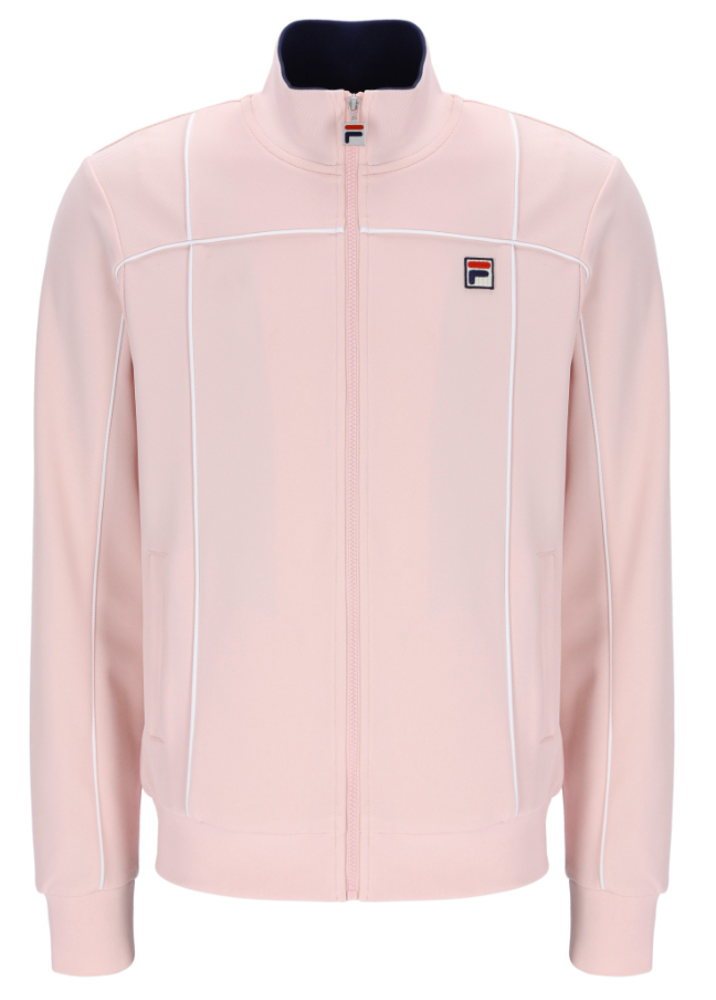 Fila Vintage Armando Track Top in pale lilac and white, featuring a classic athletic design with the Fila logo.