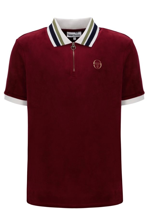 Sergio Tacchini Mahony Velour Polo Rhubarb/Gold