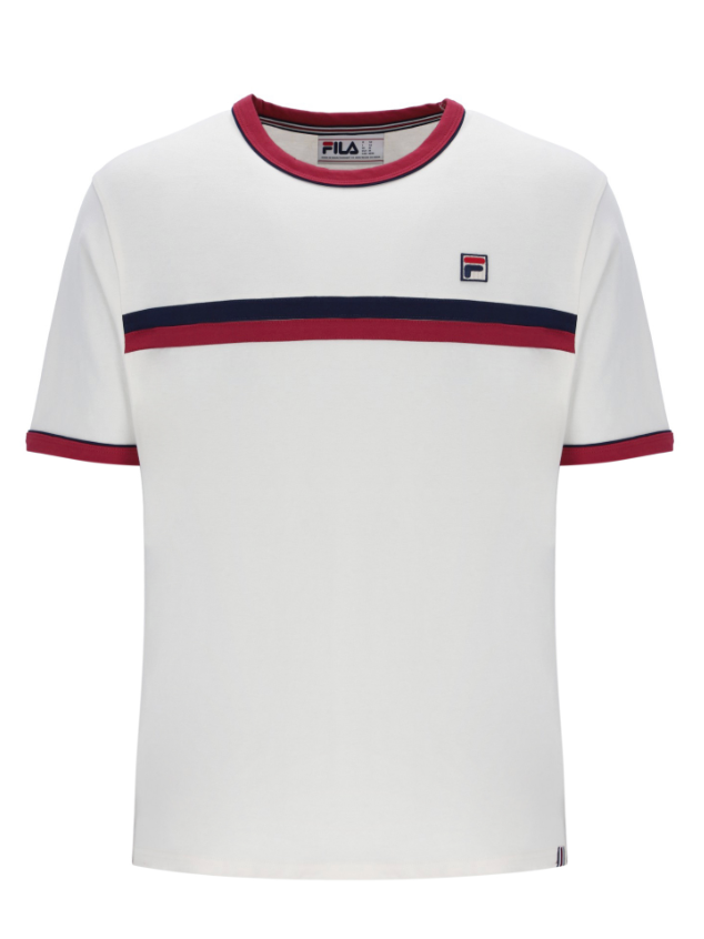 Fila Vintage Rosario T-Shirt With Terry Stripes Gardenia/Garnet/Navy