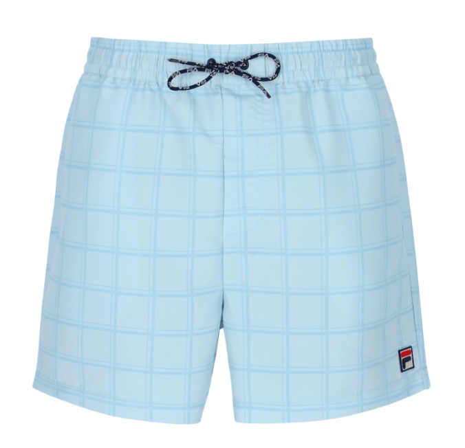 Fila Vintage Mariano Tonal Check Swim Shorts Skyway/Navy