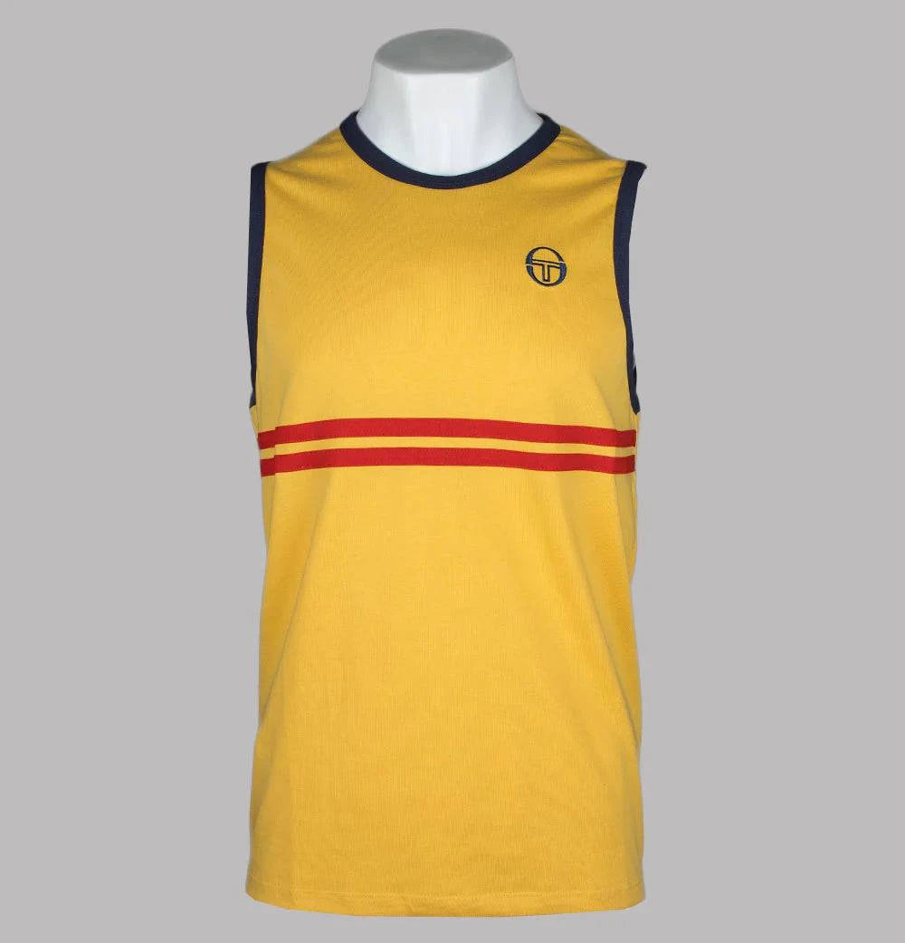 Sergio Tacchini Débardeur Homme Logo Crew Neck - T-Shirt Sans Manches Casual Coton Premium