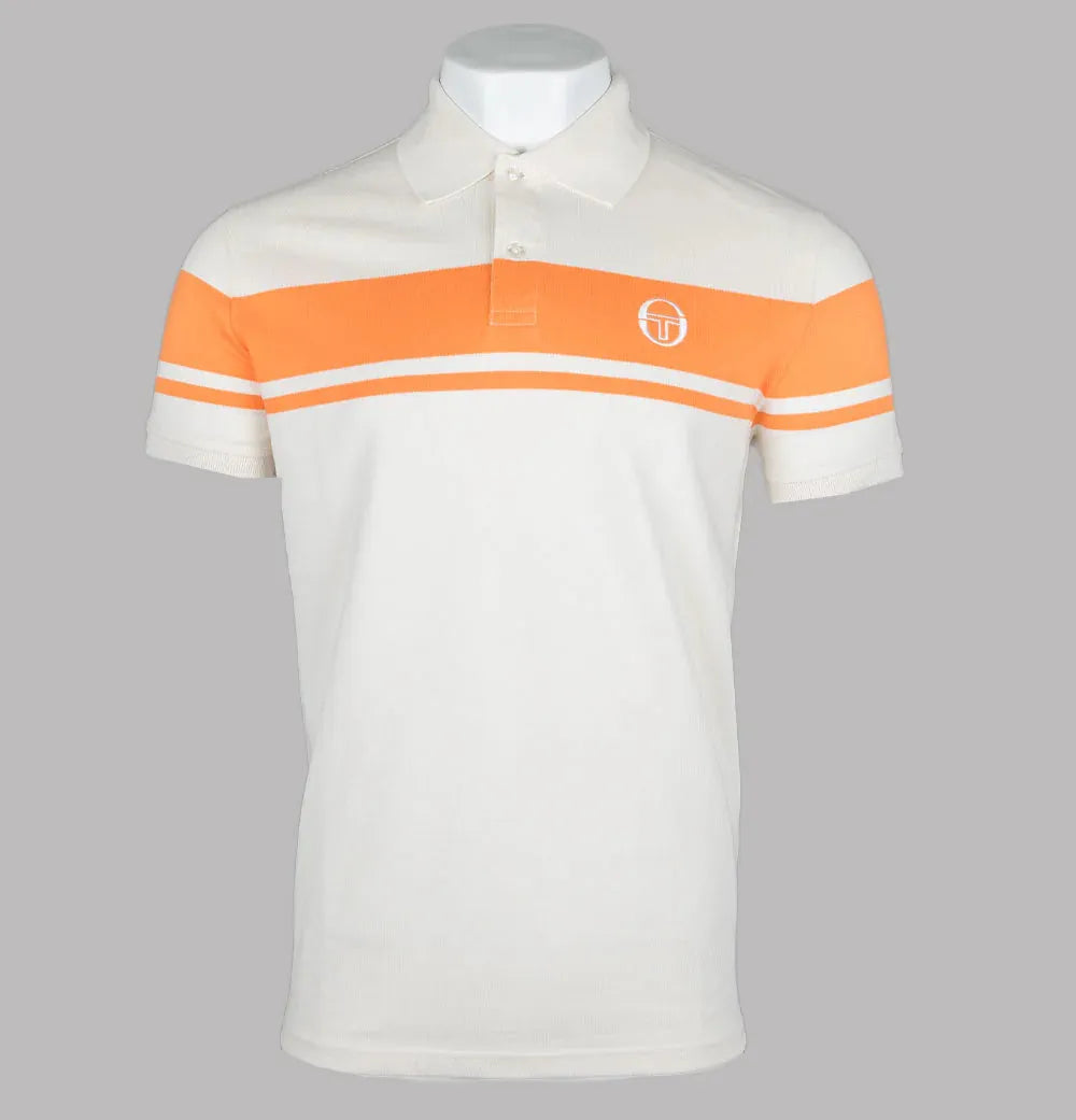 Sergio Tacchini New Young Line Polo In Gardenia/Tangerine