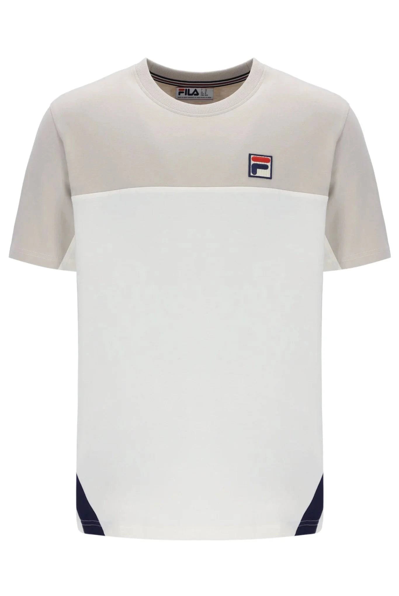 Fila Tiebreaker Colour Block T-Shirt Cream - RD1 Clothing