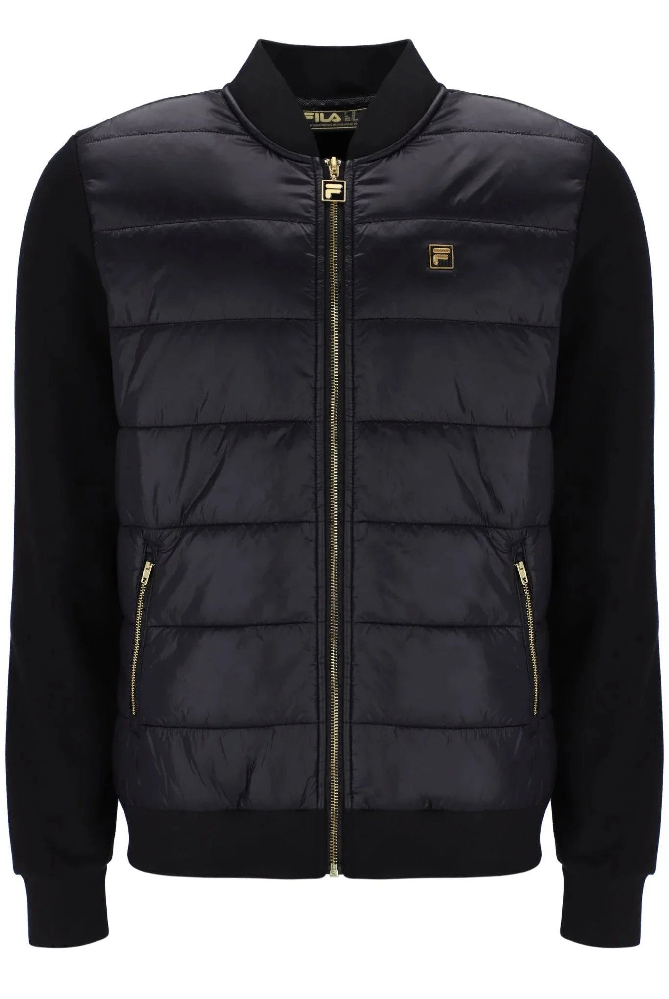 Fila Tonkin Puffer Front Body Jacket In Black/Gold - RD1 Clothing