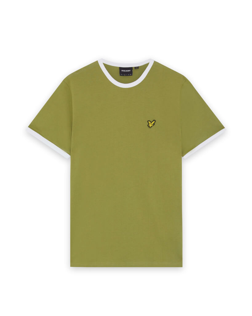 Lyle & Scott Ringer T-Shirt Shrub Green/ White - RD1 Clothing