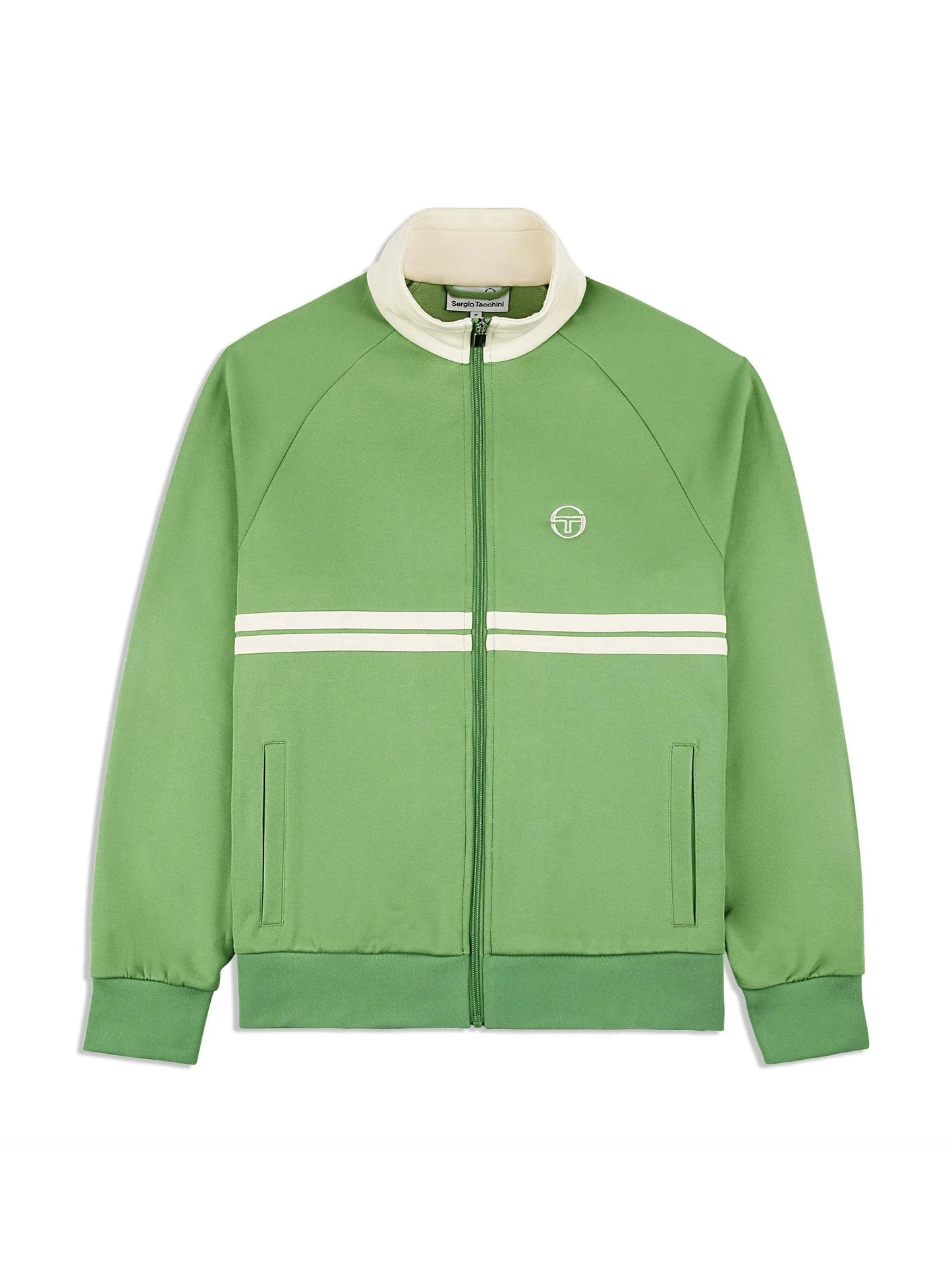 Sergio Tacchini Dallas Track Top In Jade Green/ Pearled ivory