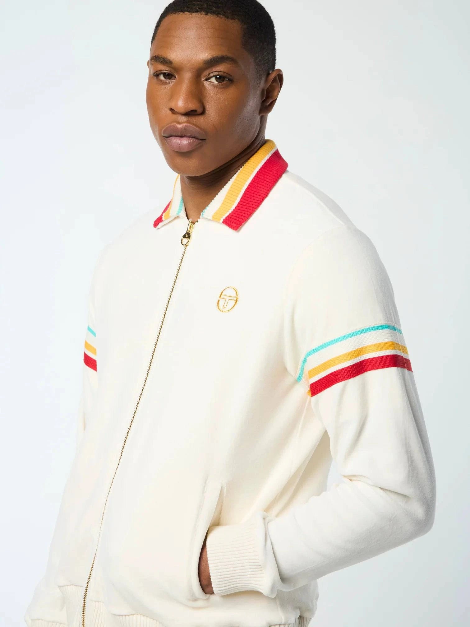 Sergio Tacchini Slice Velour Track Top Gardenia/Gold - RD1 Clothing