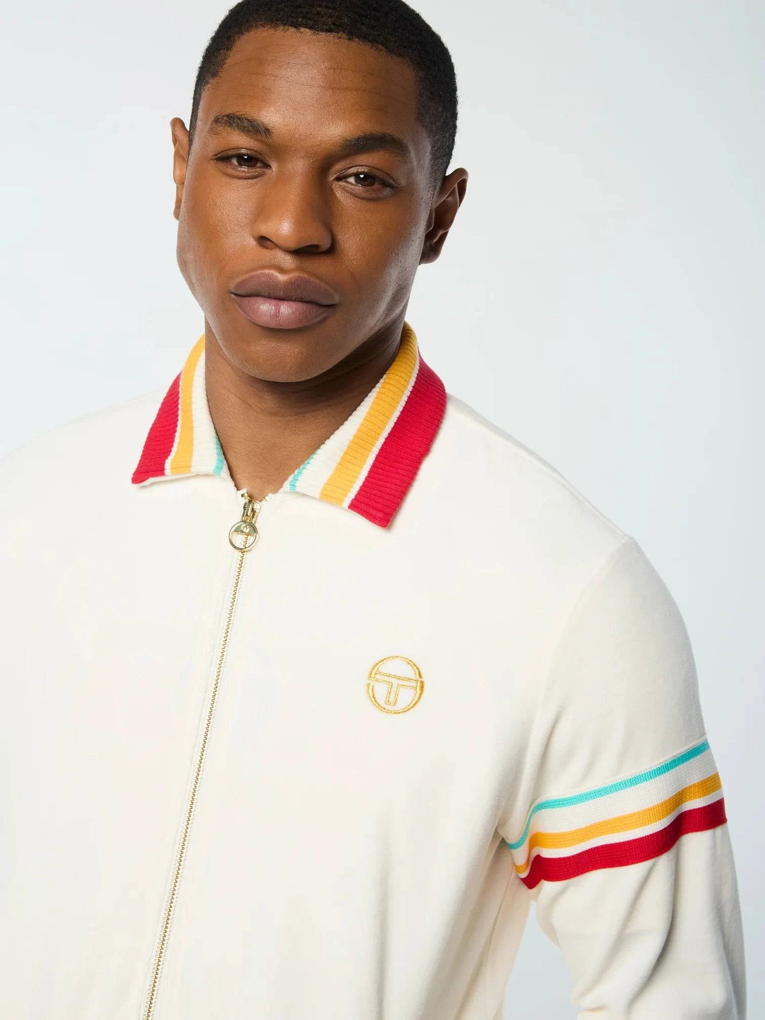 Sergio Tacchini Slice Velour Track Top Gardenia/Gold - RD1 Clothing