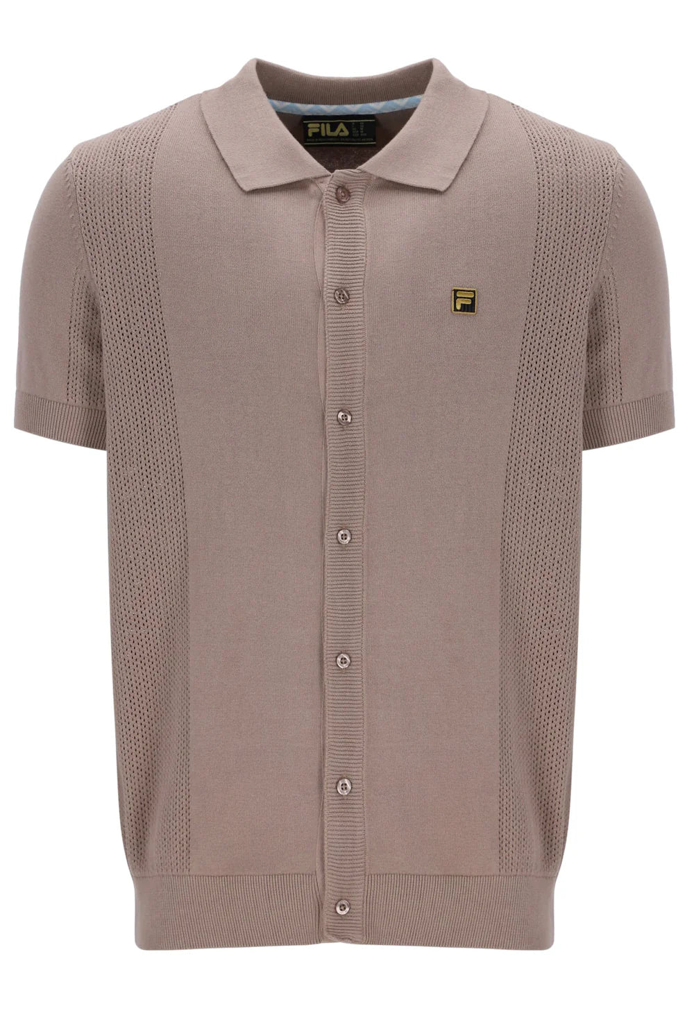 Fila Walter Open Knit Pointelle Panel Polo
