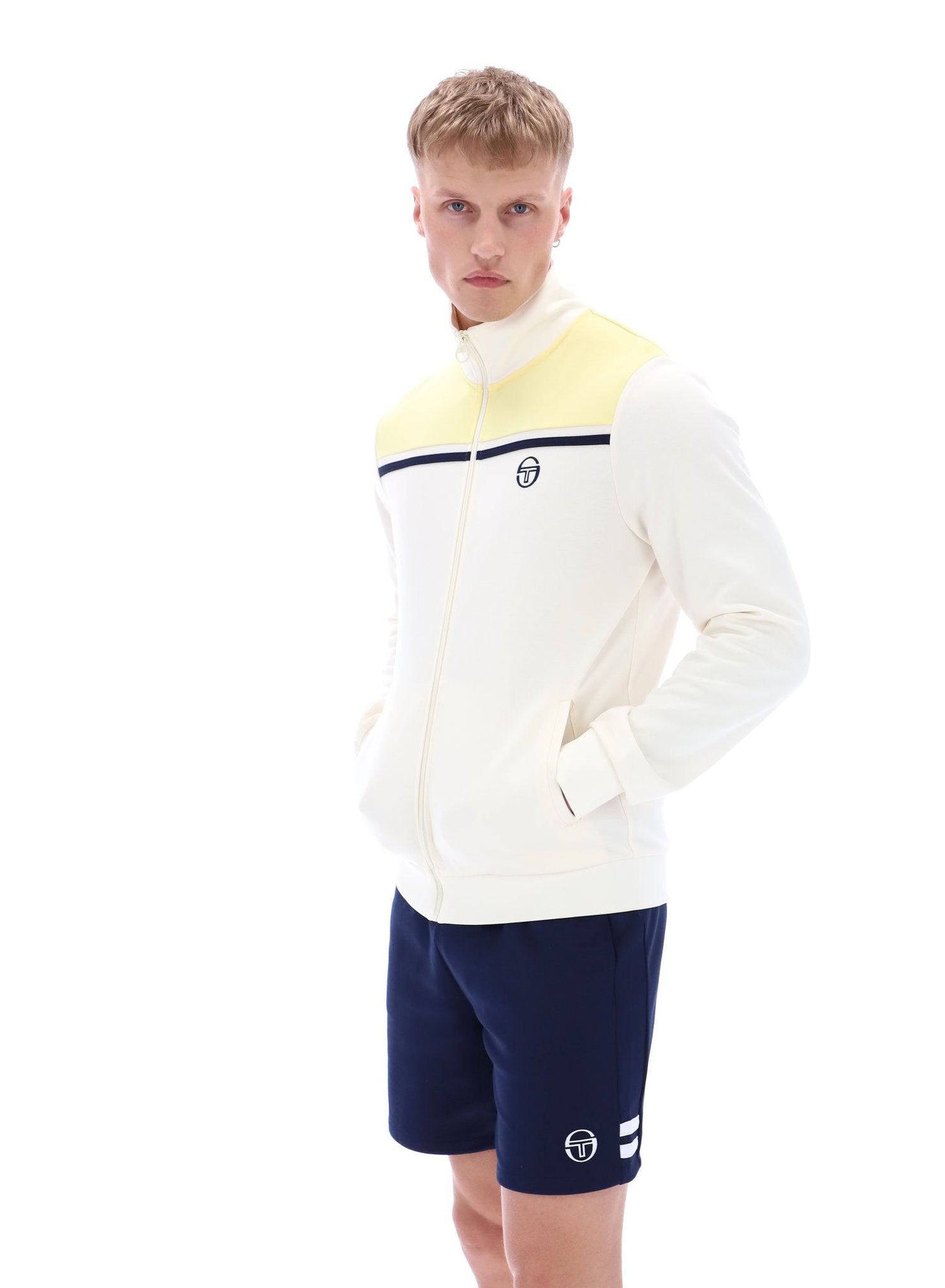Sergio Tacchini Young Line Track Top In White/Pale Banana - RD1 Clothing