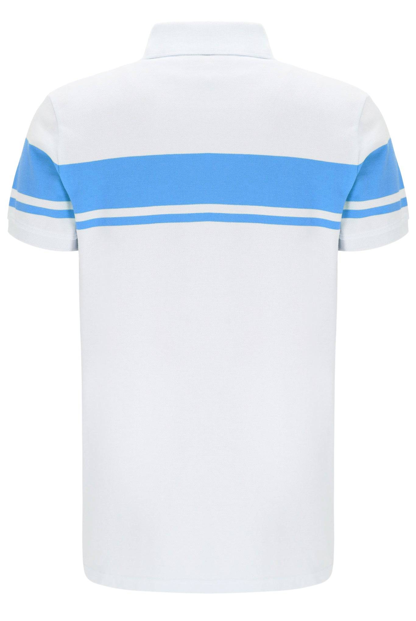 Sergio Tacchini Young Line Polo Shirt White/Azure Blue - RD1 Clothing