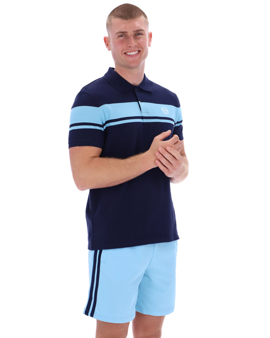 Sergio Tacchini Young Line Polo Shirt Navy/Baltic Sea - RD1 Clothing