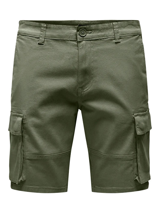 Only & Sons Cargo Shorts in Green - RD1 Clothing
