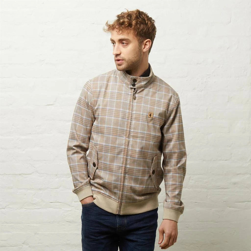 Gabicci Hadrian Paisley Lined Check Jacket Latte - RD1 Clothing