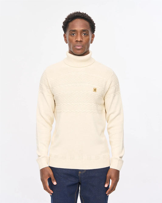 Gabicci Vintage Emilio Roll Neck Knit Cream
