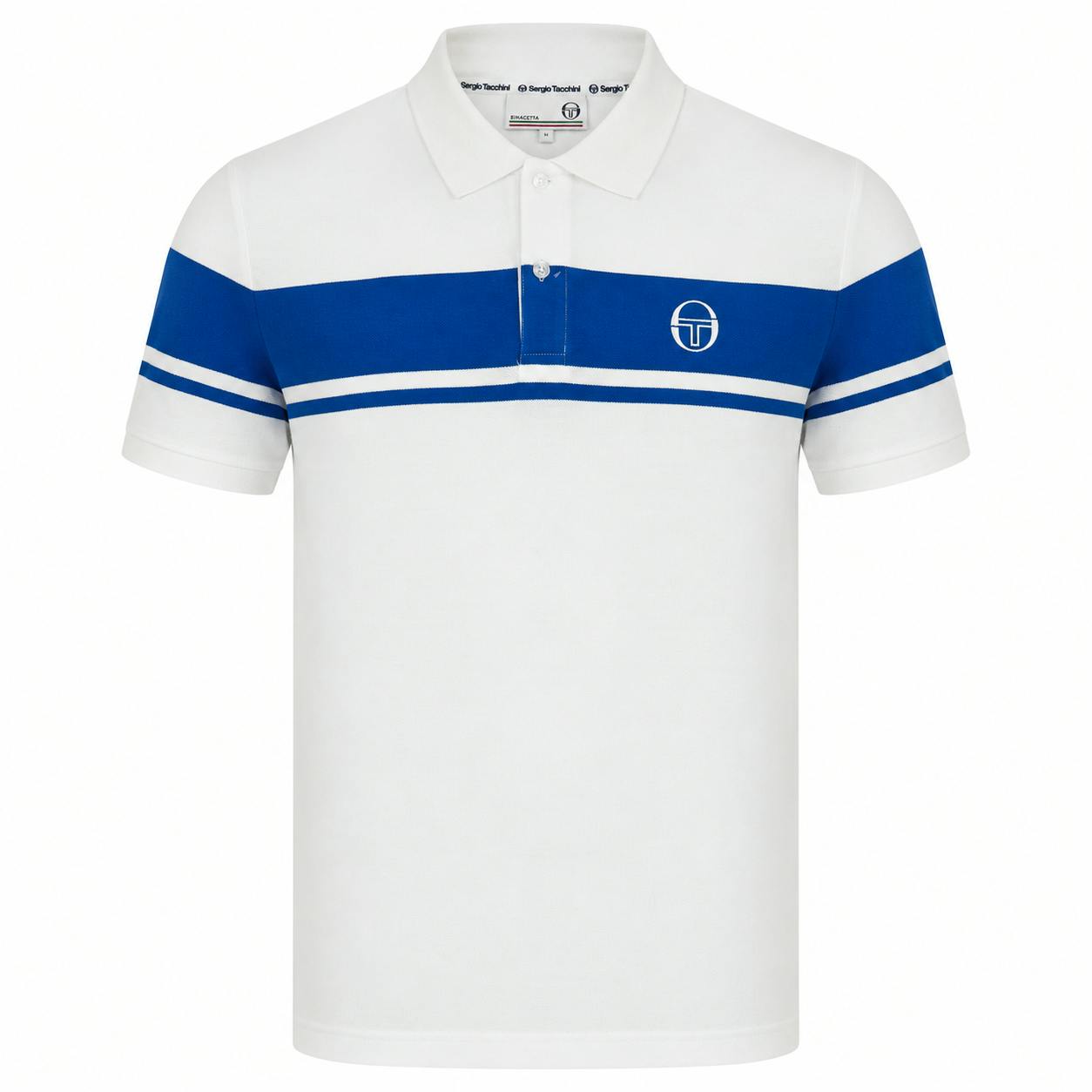 Sergio Tacchini Young Line Polo Shirt White/Princess Blue