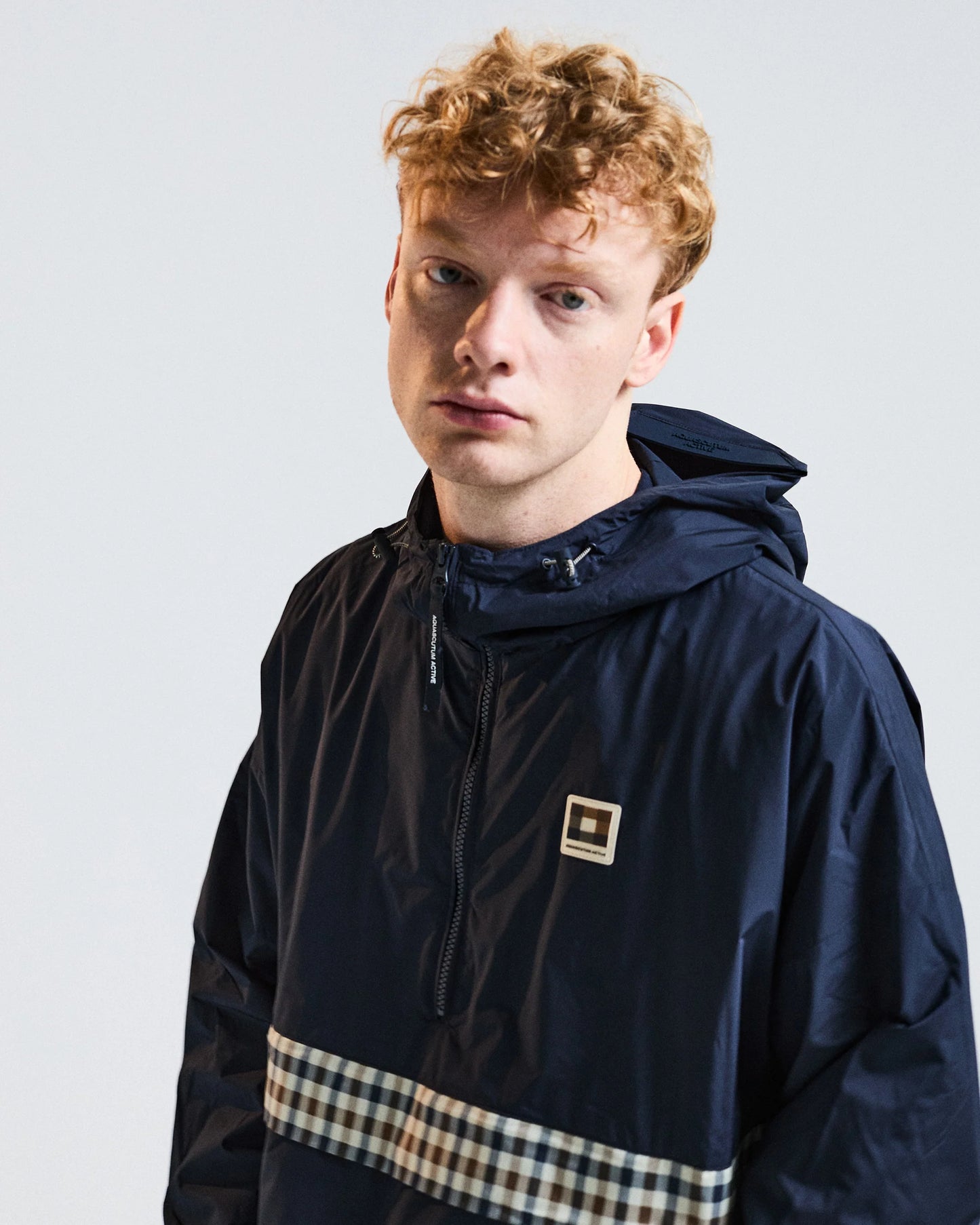 Aquascutum Color Block Badge Jacket Navy - RD1 Clothing