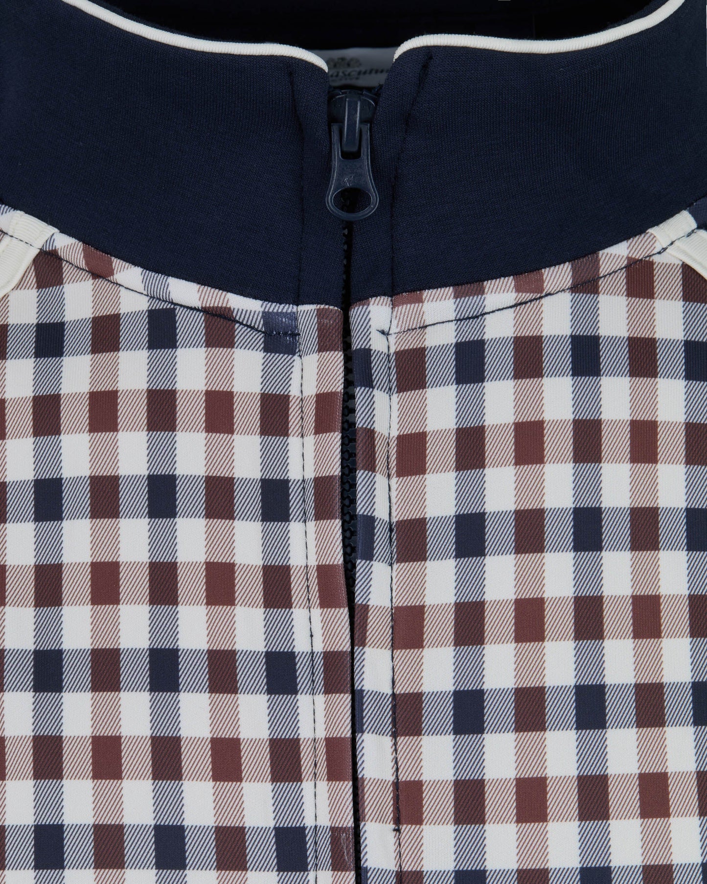 Aquascutum Club Check Scuba Stripes Track Top Navy - RD1 Clothing