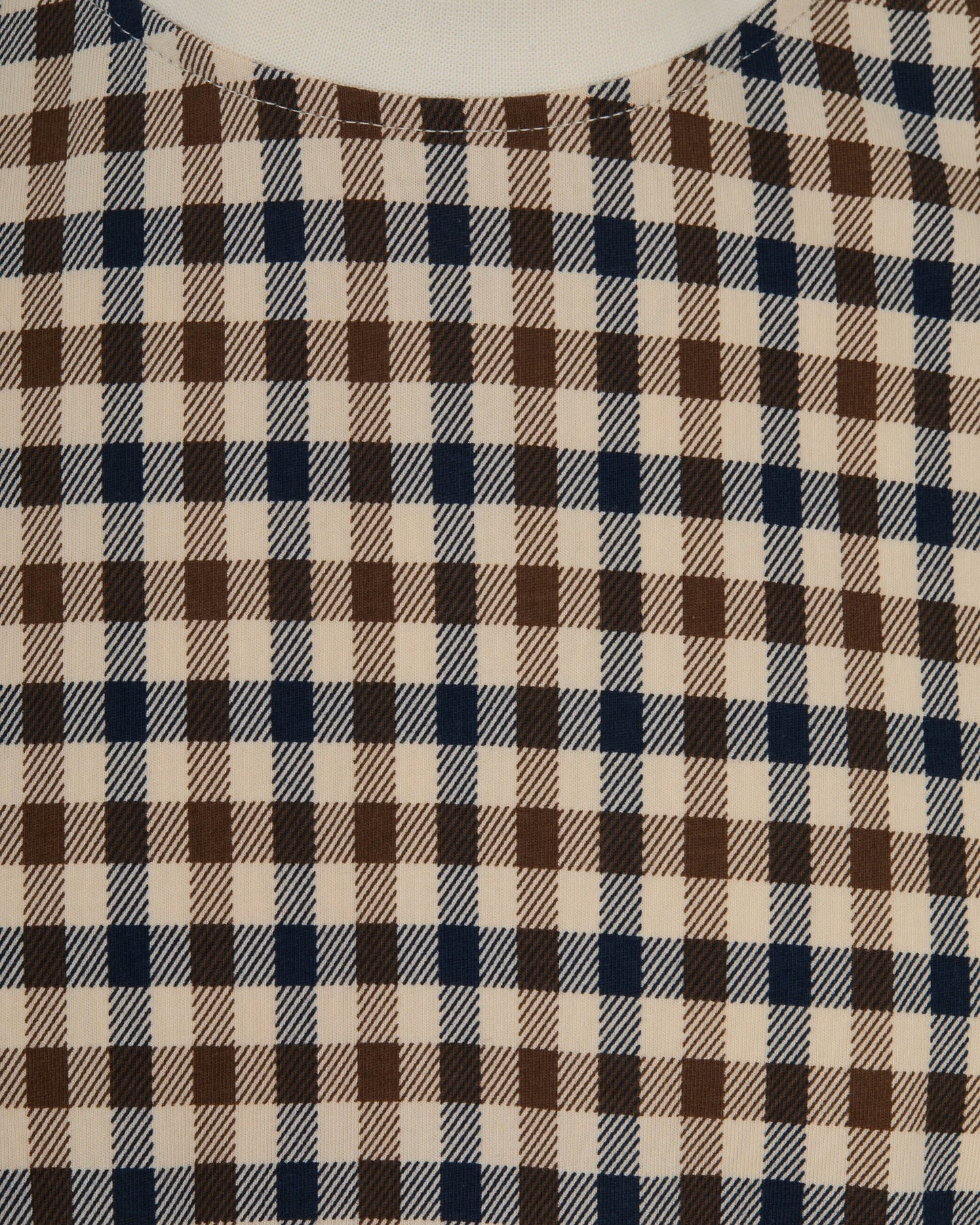 Aquascutum Body Club Check T-Shirt Old White - RD1 Clothing