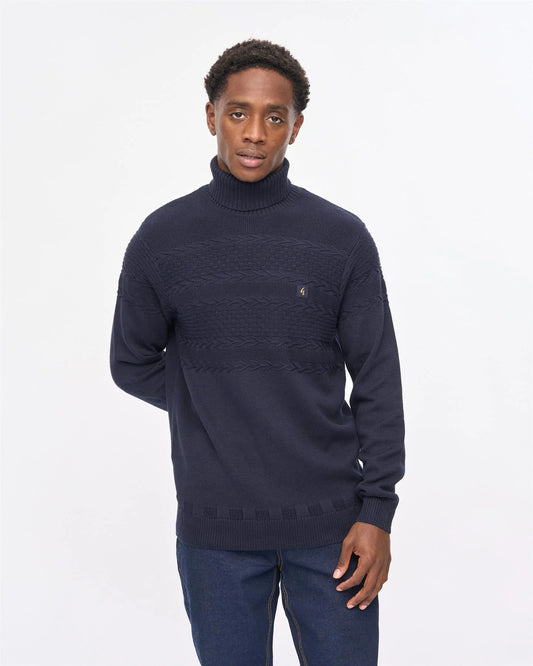 Gabicci Vintage Emilio Long Sleeve Roll Neck Knit Navy