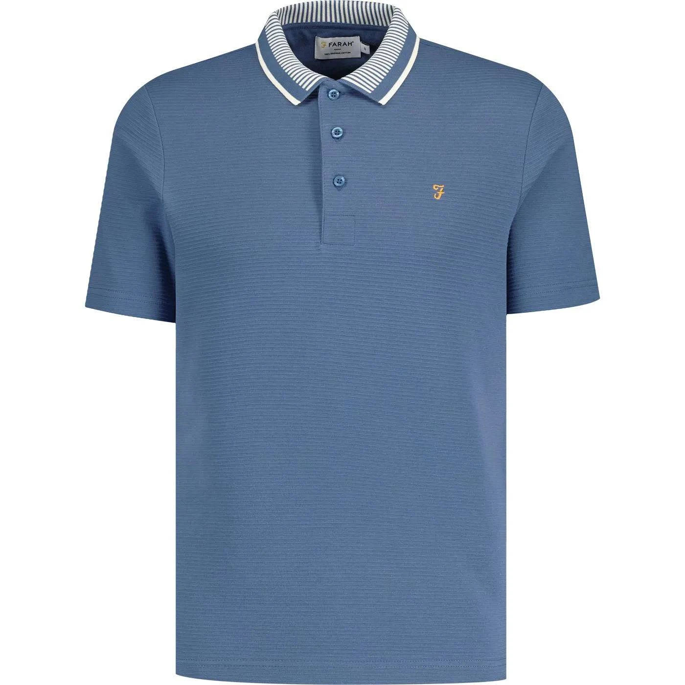 Farah Levy Ottoman SS Polo In Sheaf Blue - RD1 Clothing