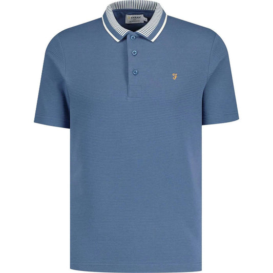 Farah Levy Ottoman SS Polo In Sheaf Blue - RD1 Clothing